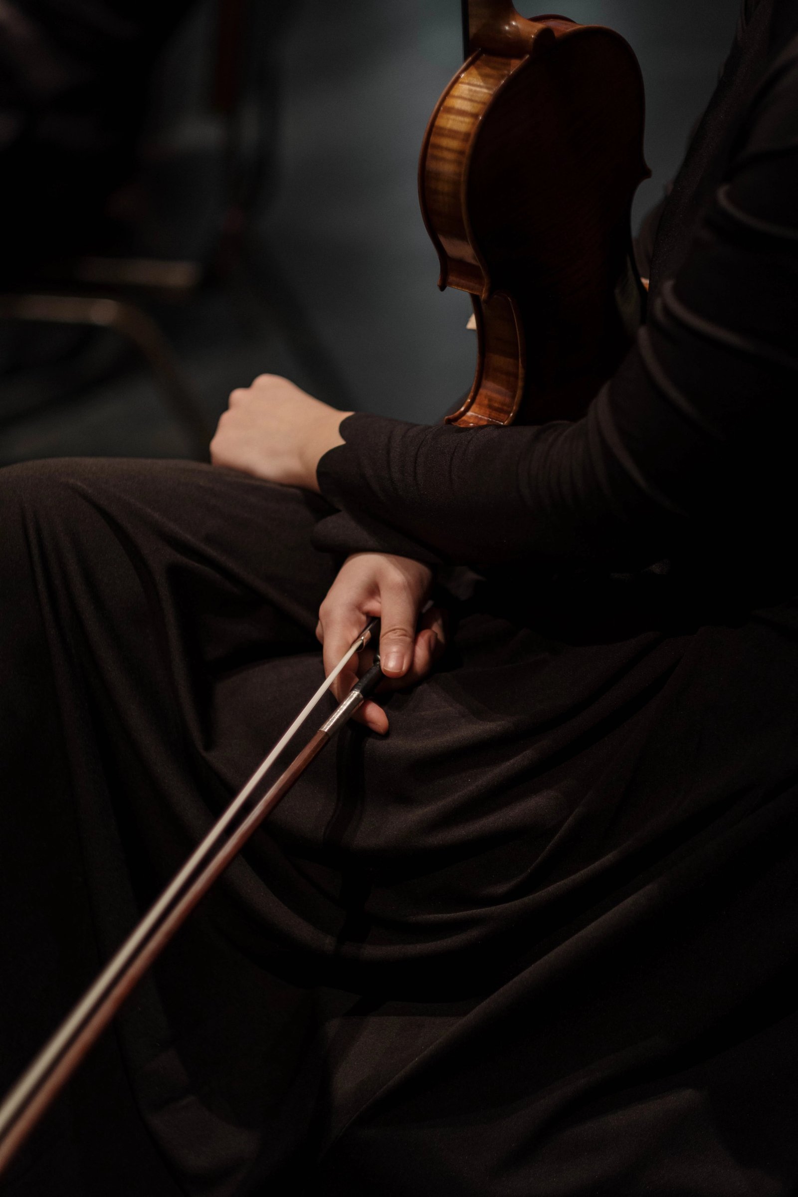 violinist in black dress